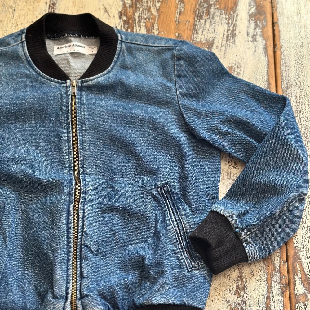 Vintage AMERICAN APPAREL Denim Bomber S Made in USA